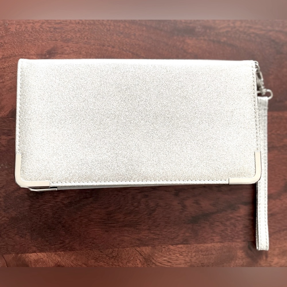 Silver Glitter Wristlet Wallet New